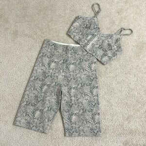 Snake Print Bralette & Biker shorts set